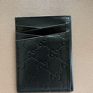 Gucci Card Holder, Wallet, Black, Monogram